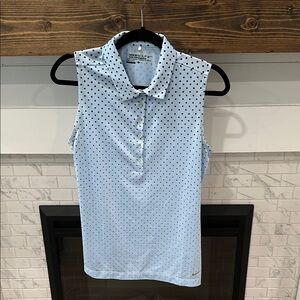 Nike golf light Blue polka dot Sleeveless Button Down Polo Top 3 for $20